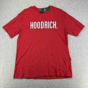 Hoodrich T-Shirt Mens Large Red Hip Hop Street Wear Rap Y2K FLAW